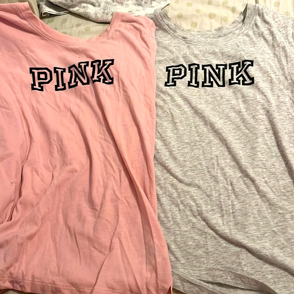 two pink t shirts